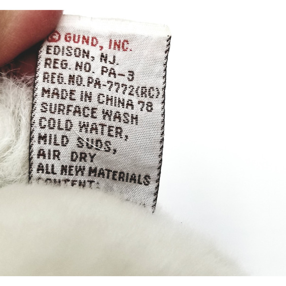 GUND Bunny Rabbit Floppy Eared White w/ Tan Ears #43939 - Picture 8 of 9